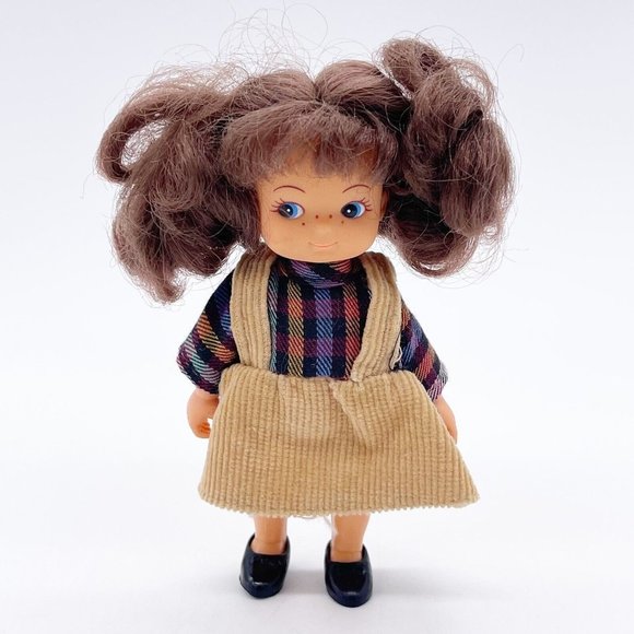 Delavennat Brunette Doll Plaid Corduroy Romper Vintage 1987 5” - Picture 1 of 10